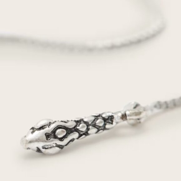 New All saints Allsaints Serpent Chain Earrings silver Fall 2025 collection - Picture 3 of 4